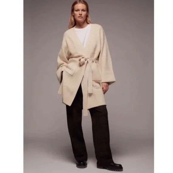 Zara Belted Knit Cardigan Knit Coat NWT - Picture 2 of 8
